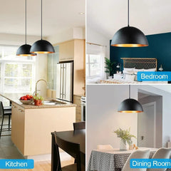 Nordic Industrial Black Pendant Lamp - E27 Retro Hanging Light for Dining & Commercial Spaces