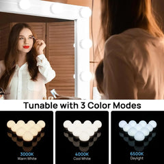 Vanity Mirror Fill Light Adjustable Luminance 3 Colors LED USB Wall Bulbs String For All Pretty 3 Colors Dimmable Vanity Light