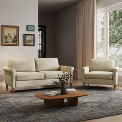 65" Beige Mid-Century Modern Loveseat - Versatile Comfort for Any Room