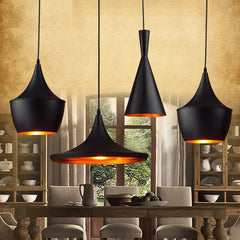 Nordic Industrial Black Pendant Lamp - E27 Retro Hanging Light for Dining & Commercial Spaces