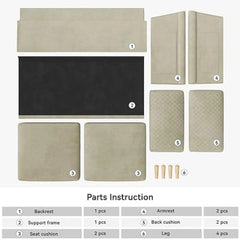 65" Beige Mid-Century Modern Loveseat - Versatile Comfort for Any Room