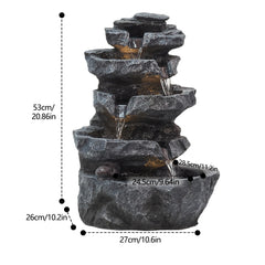 5-Tier Outdoor Waterfall Fountain – 22" H