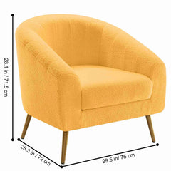 Elegant Yellow Reading Chair - Soft Padded Armchair