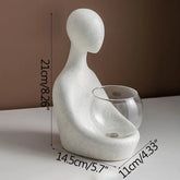 Nordic Abstract Character Figurines Creative Home Decoration Ornament With Glass Hydroponics Green Plants Container Decorations