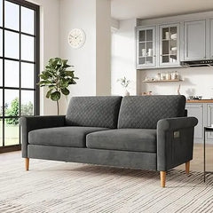 65" Beige Mid-Century Modern Loveseat - Versatile Comfort for Any Room