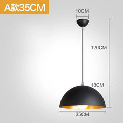 Nordic Industrial Black Pendant Lamp - E27 Retro Hanging Light for Dining & Commercial Spaces