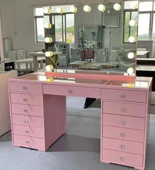 Modern Wooden Makeup Vanity Dressing Table with Sliding Mirror Drawer Storage Makeup Table Desk Unit for Bedroom Penteadeira