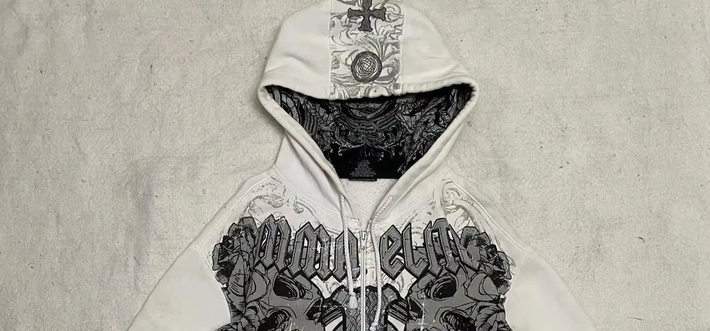 Y2K Fleece Padded Zip Hoodie – Loose Hip-Hop Casual Sweatshirt