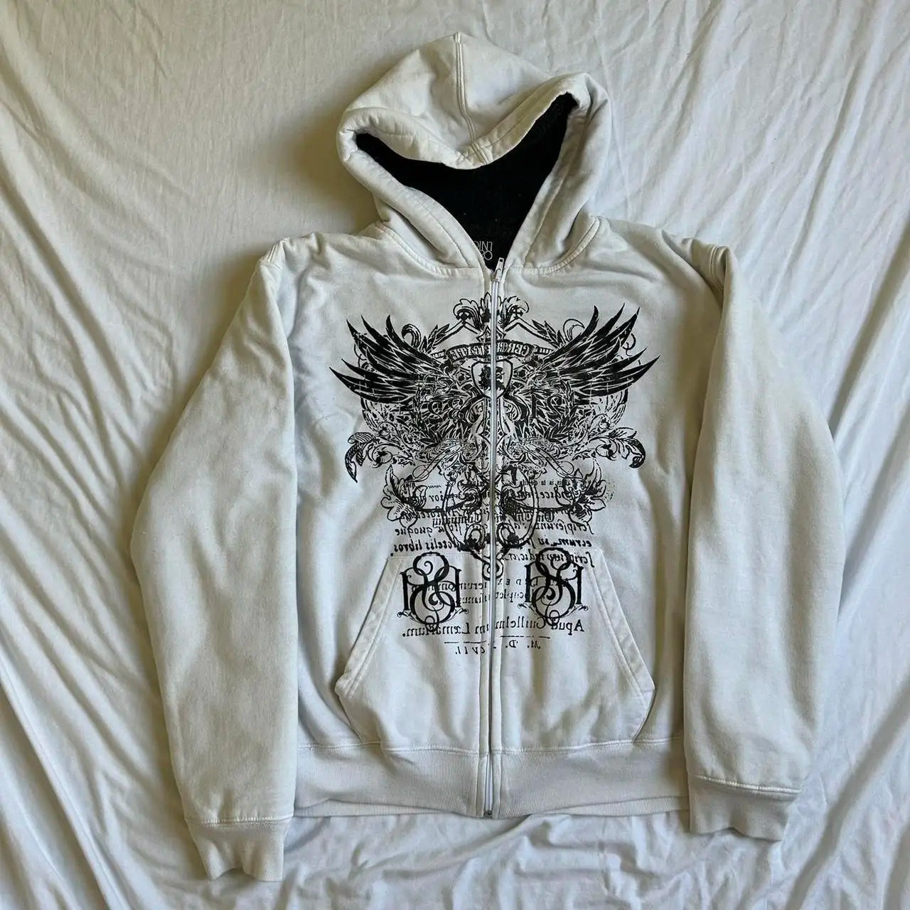 Vintage Wings Grunge Hoodie