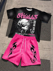 Summer Men’s Lightweight Printed Tee and Shorts Set – Comfortable Casual Wear