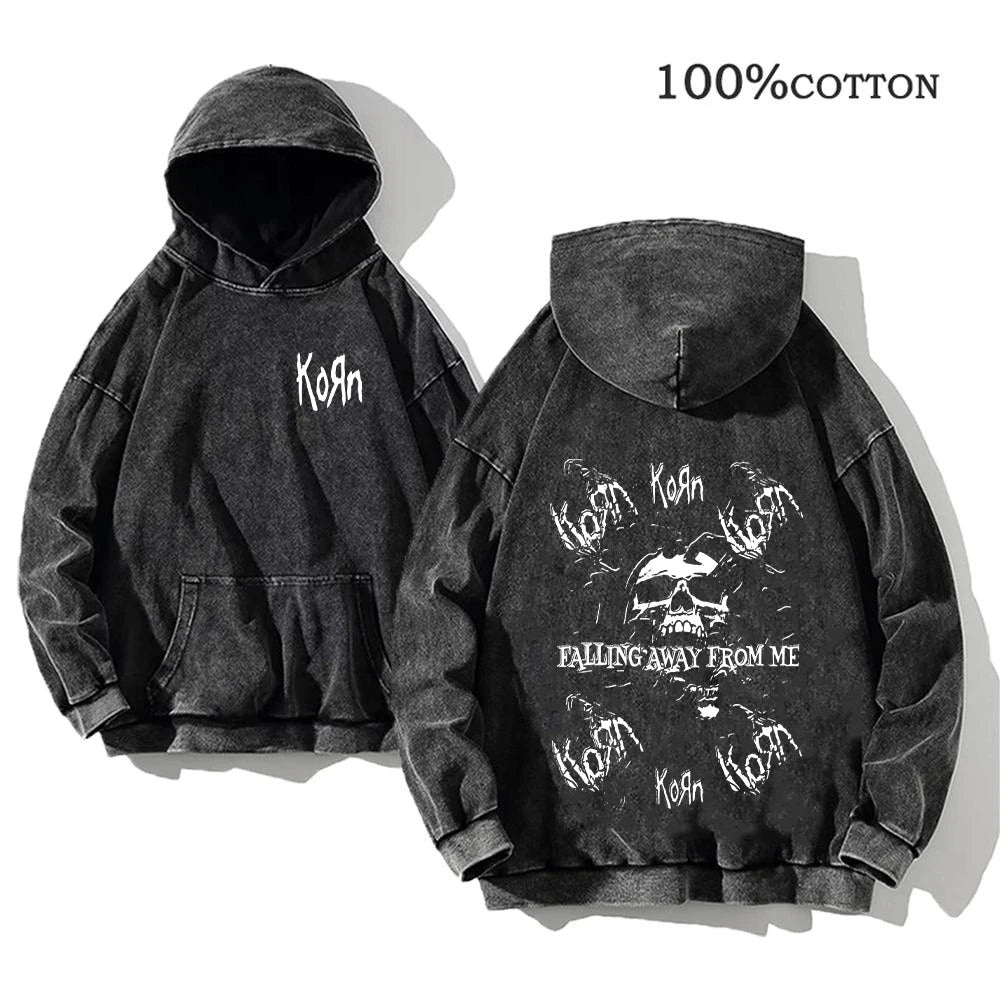 Vintage Korn Tour Hoodie – Washed Y2K Streetwear Pullover