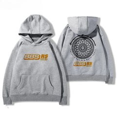 Car Modification Hoodie – BBS Rim Print Oversized Unisex