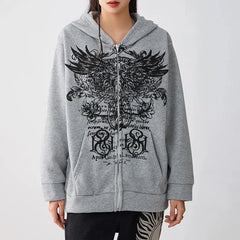 Vintage Wings Grunge Hoodie