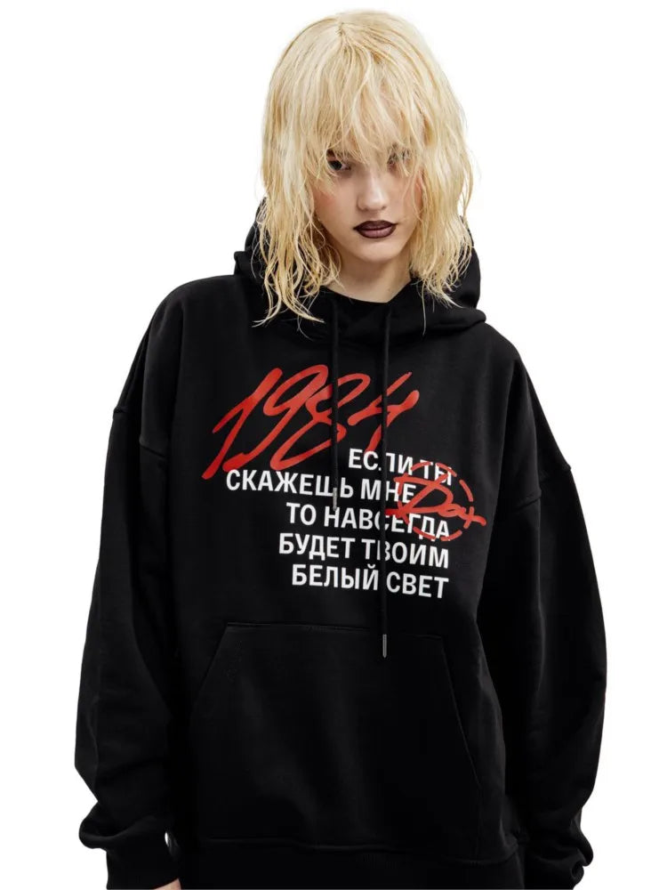 Neo-Goth Letter Hoodie