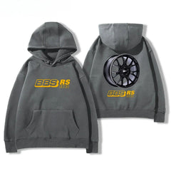 Car Modification Hoodie – BBS Rim Print Oversized Unisex