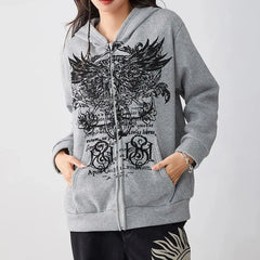 Vintage Wings Grunge Hoodie