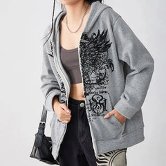 Vintage Wings Grunge Hoodie
