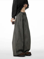 Harajuku Contrast Stripe Wide-Leg Pants