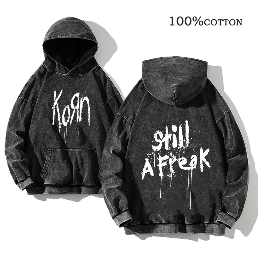 Vintage Korn Tour Hoodie – Washed Y2K Streetwear Pullover