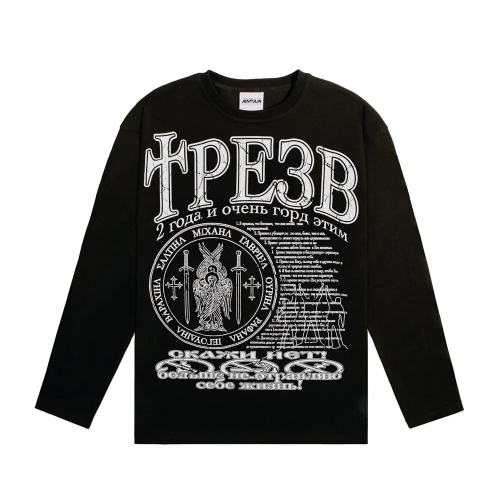 Oversized Y2K Goth Graphic Tee