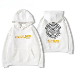 Car Modification Hoodie – BBS Rim Print Oversized Unisex