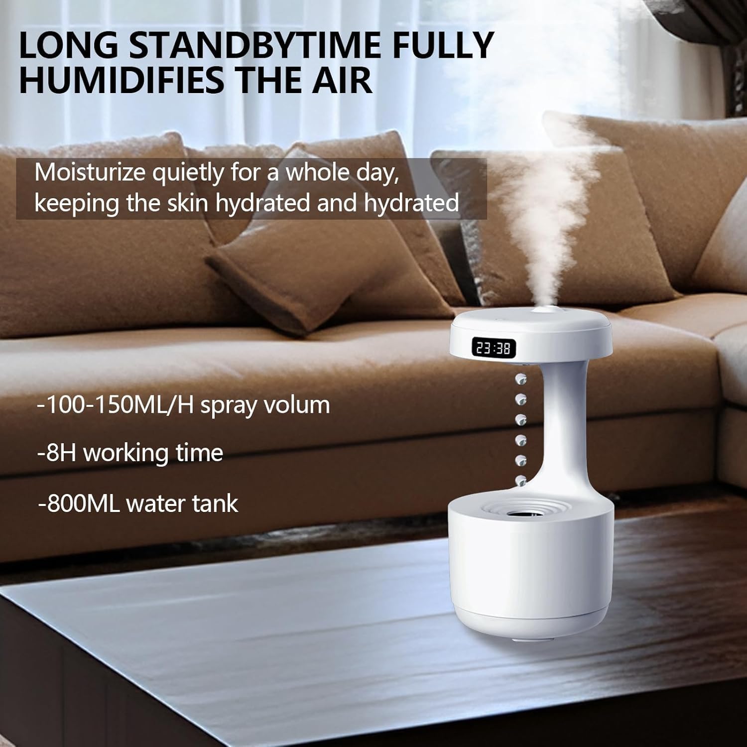 New Anti-Gravity Humidifier Desktop Mute Large Capacity Small Household Air Humidifier Bedroom Air Purification Fog