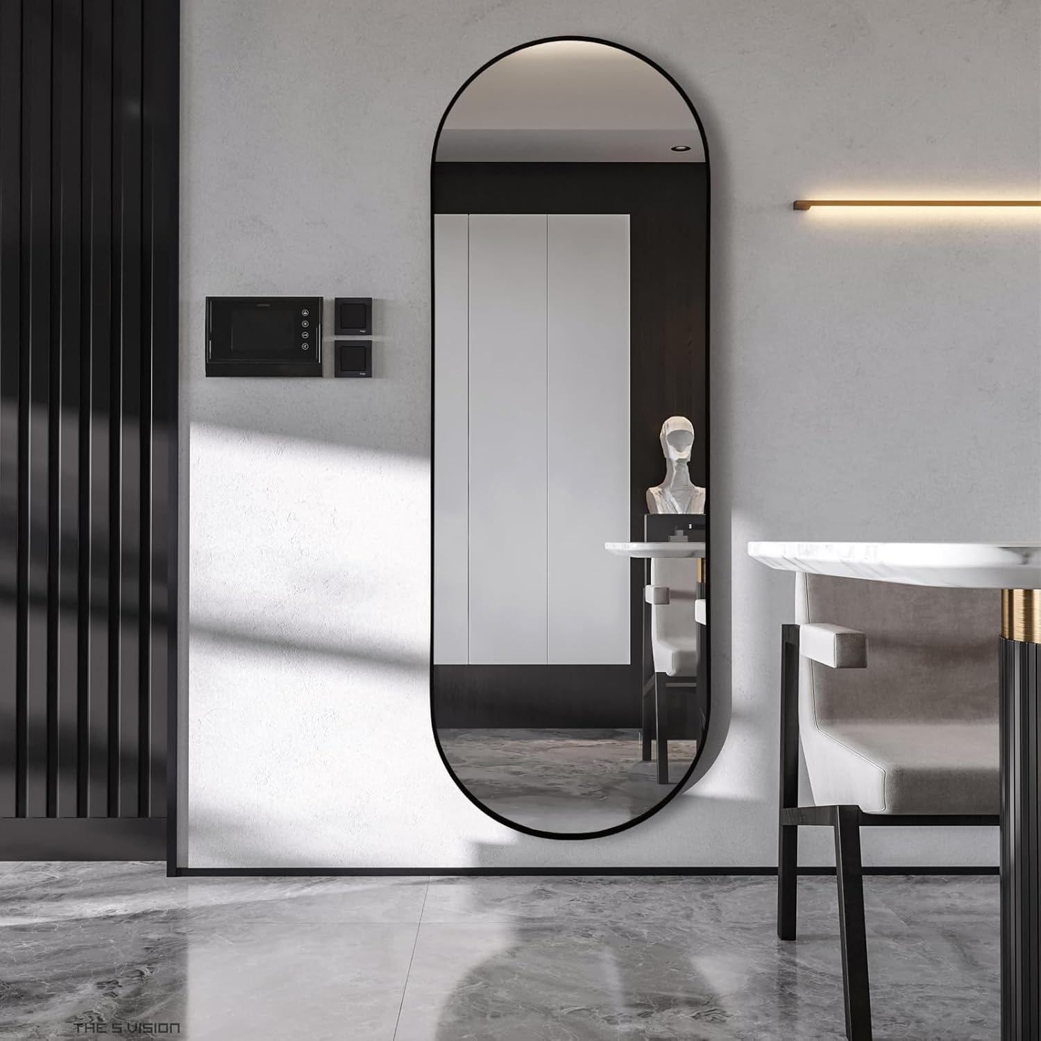 Stylish Full - Length Mirrors - Oval & Custom Shapes Ideal For Bedroom & Living Room, Aluminum Frame