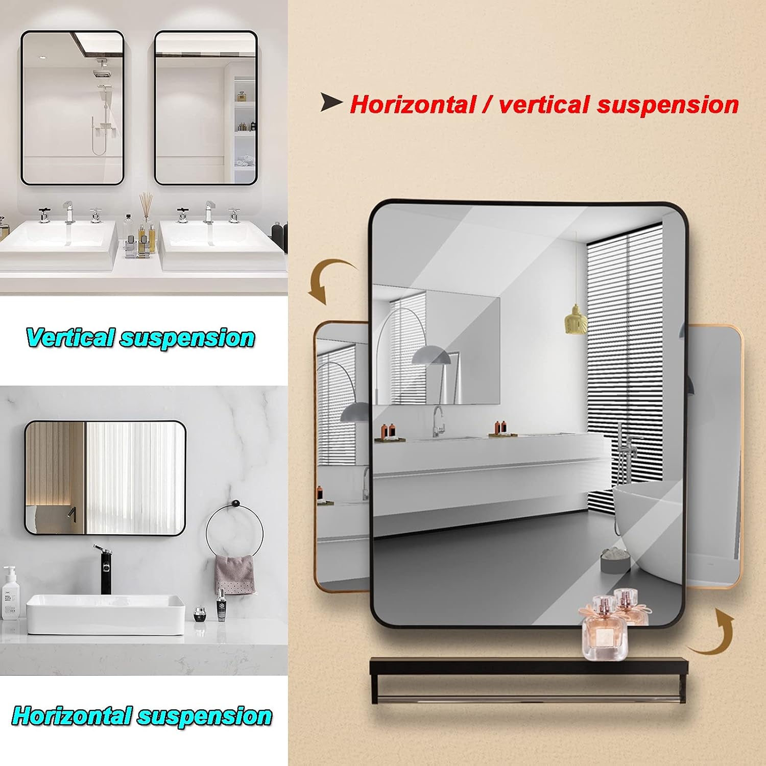 Stylish Full - Length Mirrors - Oval & Custom Shapes Ideal For Bedroom & Living Room, Aluminum Frame