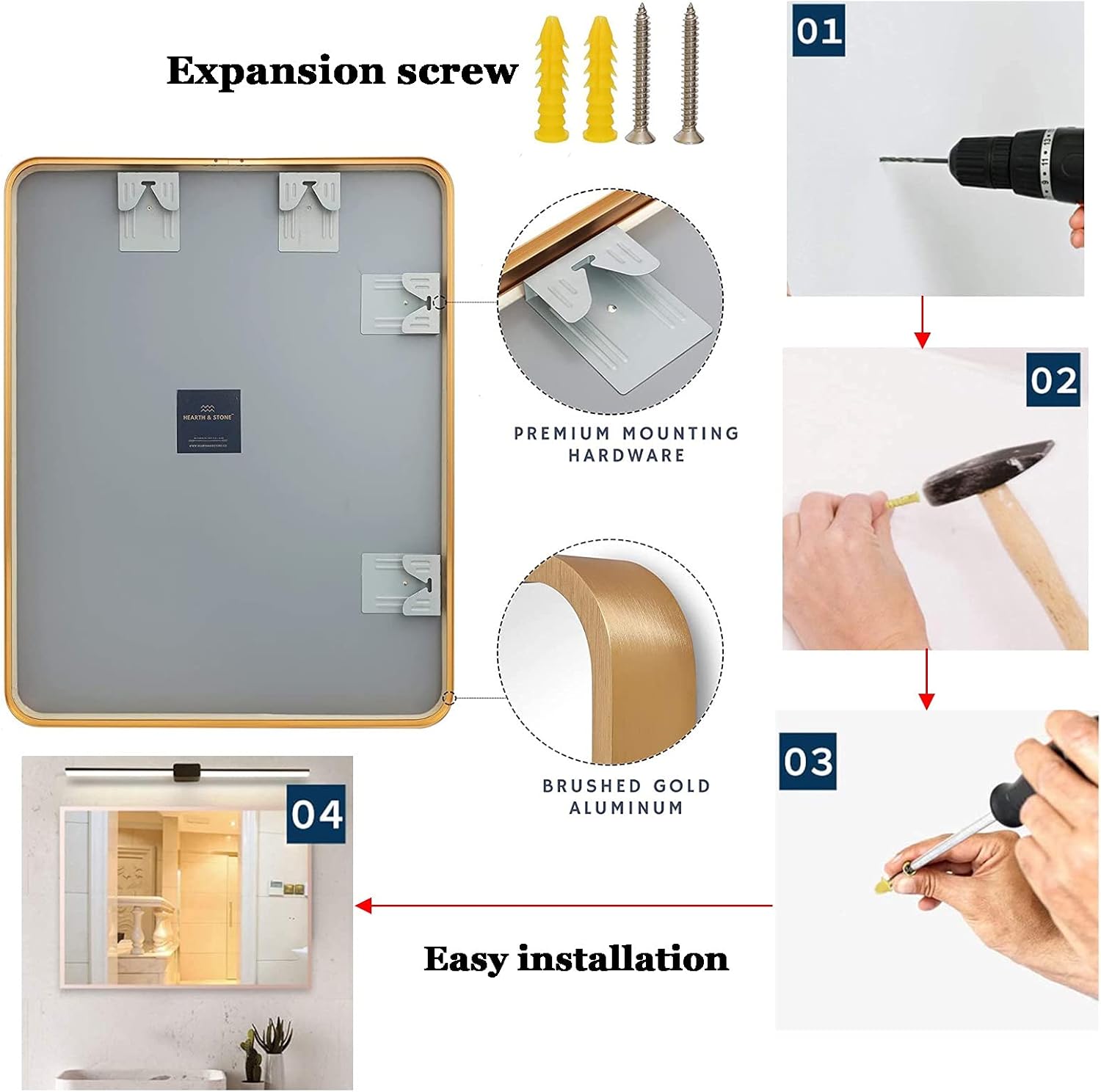 Stylish Full - Length Mirrors - Oval & Custom Shapes Ideal For Bedroom & Living Room, Aluminum Frame