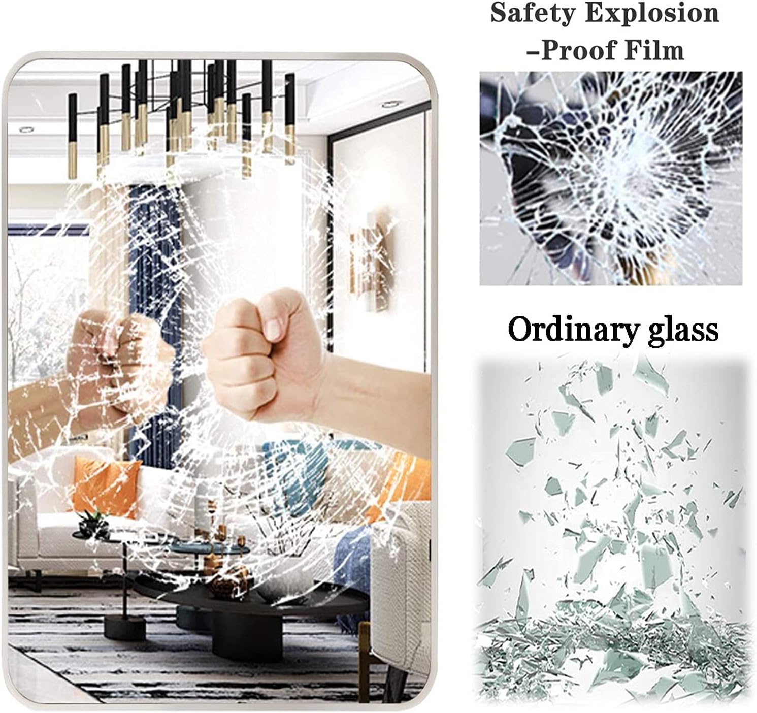 Stylish Full - Length Mirrors - Oval & Custom Shapes Ideal For Bedroom & Living Room, Aluminum Frame