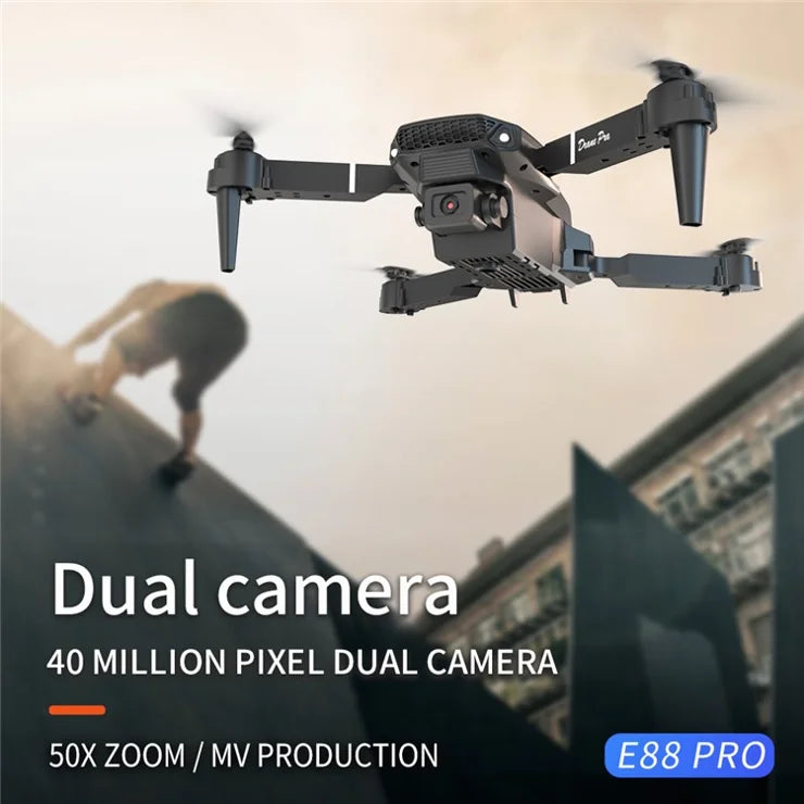 Digi E88 Pro Drone with HD Camera, Foldable & Lightweight, Altitude Hold
