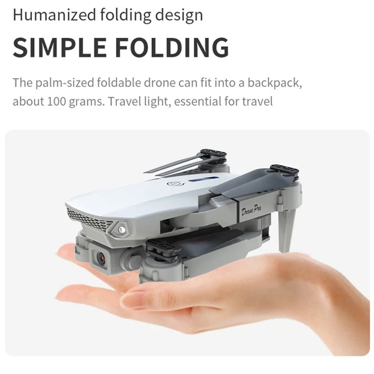 Digi E88 Pro Drone with HD Camera, Foldable & Lightweight, Altitude Hold
