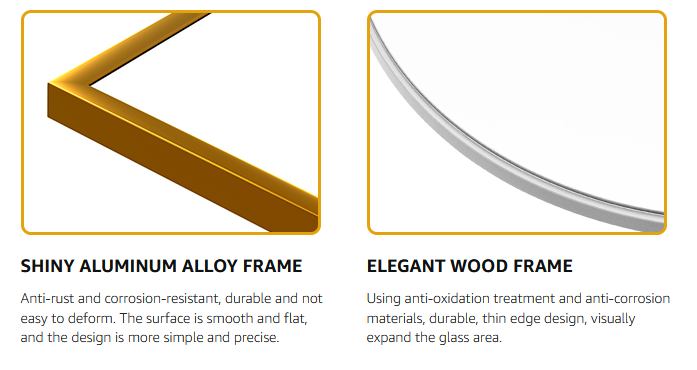 Stylish Full - Length Mirrors - Oval & Custom Shapes Ideal For Bedroom & Living Room, Aluminum Frame