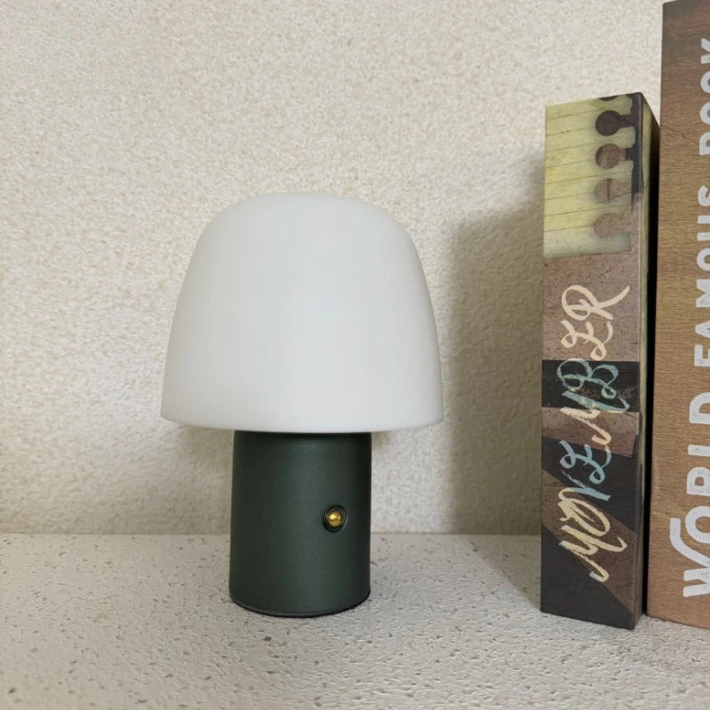 Nordic Mushroom Table lamp Rechargeable Desk Lamp Portable Living Room Study Retro Simple Touch Dimming Bedhead Atmosphere Light