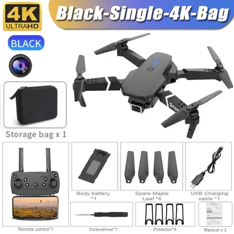 Digi E88 Pro Drone with HD Camera, Foldable & Lightweight, Altitude Hold