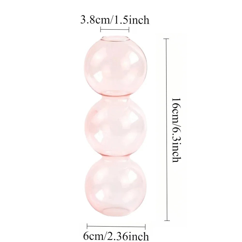 1PC Glass Bubble Vase Creative Colorful Vase Funny Spherical Art Flower Arrangement Container Home Desktop Ornaments Crafts