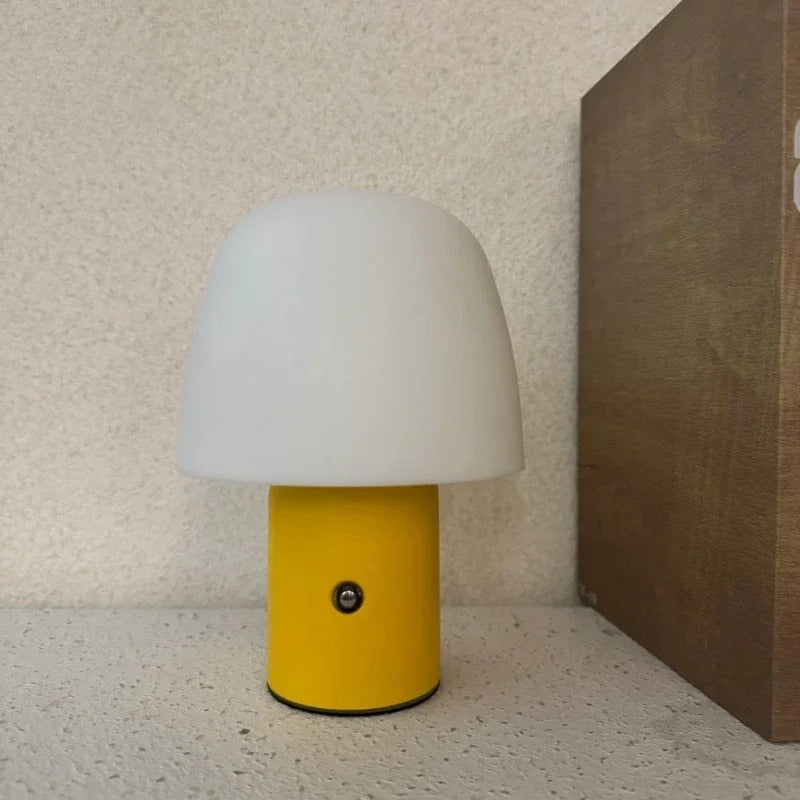 Nordic Mushroom Table lamp Rechargeable Desk Lamp Portable Living Room Study Retro Simple Touch Dimming Bedhead Atmosphere Light