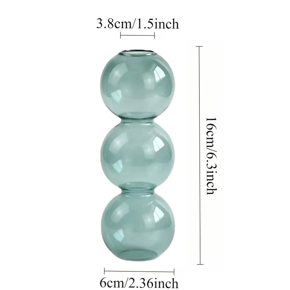 1PC Glass Bubble Vase Creative Colorful Vase Funny Spherical Art Flower Arrangement Container Home Desktop Ornaments Crafts
