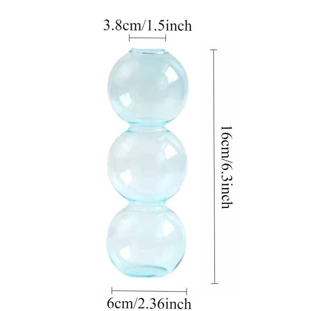 1PC Glass Bubble Vase Creative Colorful Vase Funny Spherical Art Flower Arrangement Container Home Desktop Ornaments Crafts