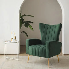Nordic Style Living Room Armchair – Velvet Upholstered with Soft Cushion