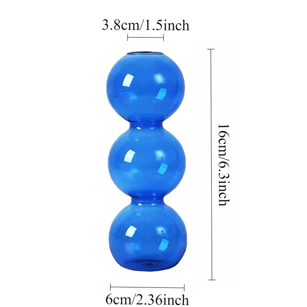 1PC Glass Bubble Vase Creative Colorful Vase Funny Spherical Art Flower Arrangement Container Home Desktop Ornaments Crafts