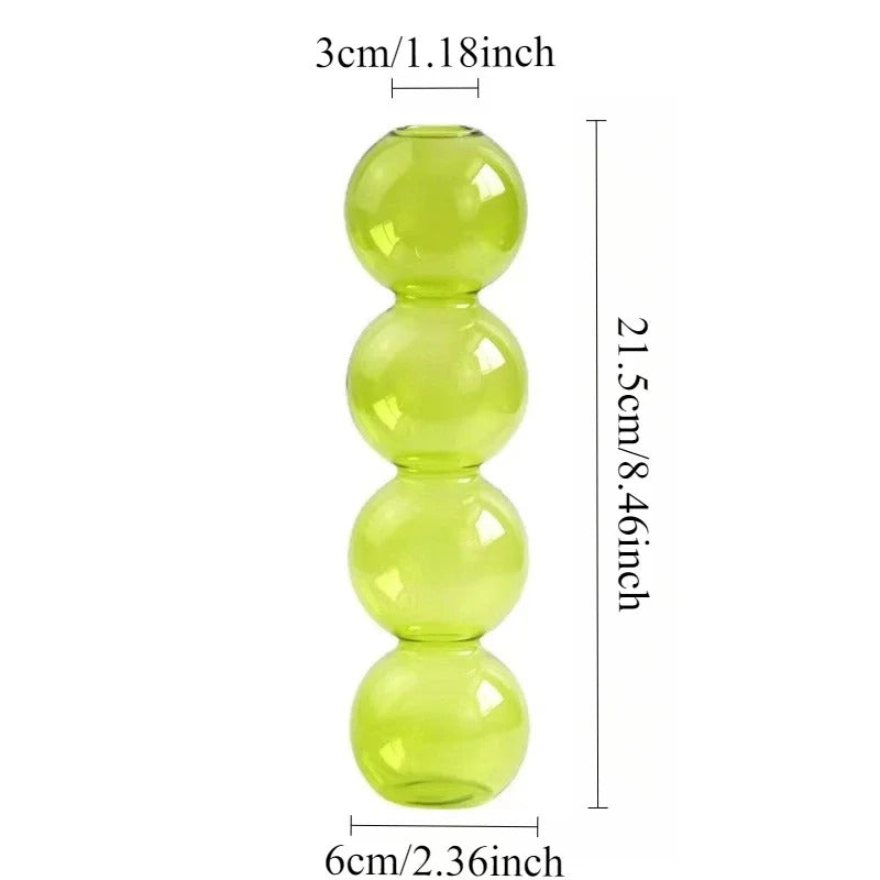 1PC Glass Bubble Vase Creative Colorful Vase Funny Spherical Art Flower Arrangement Container Home Desktop Ornaments Crafts