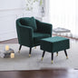 Durable foam, velvet armchair with metal legs