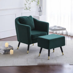 Durable foam, velvet armchair with metal legs