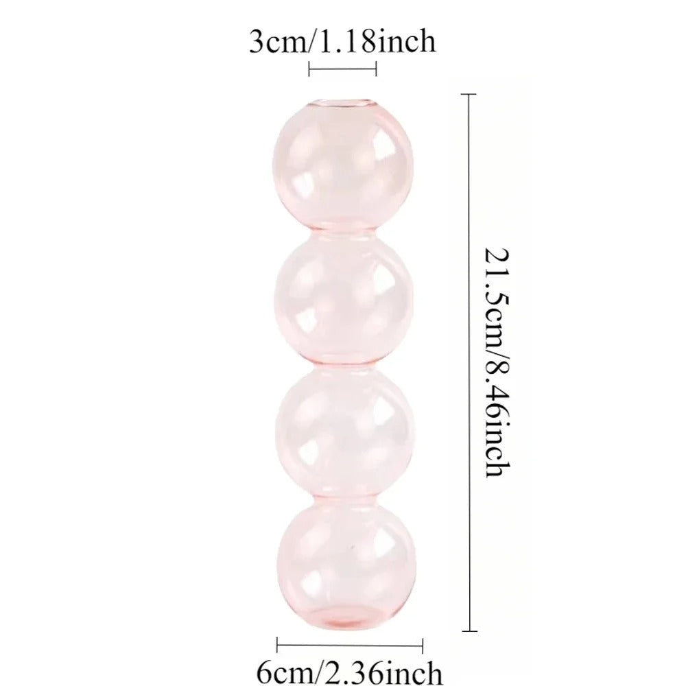 1PC Glass Bubble Vase Creative Colorful Vase Funny Spherical Art Flower Arrangement Container Home Desktop Ornaments Crafts