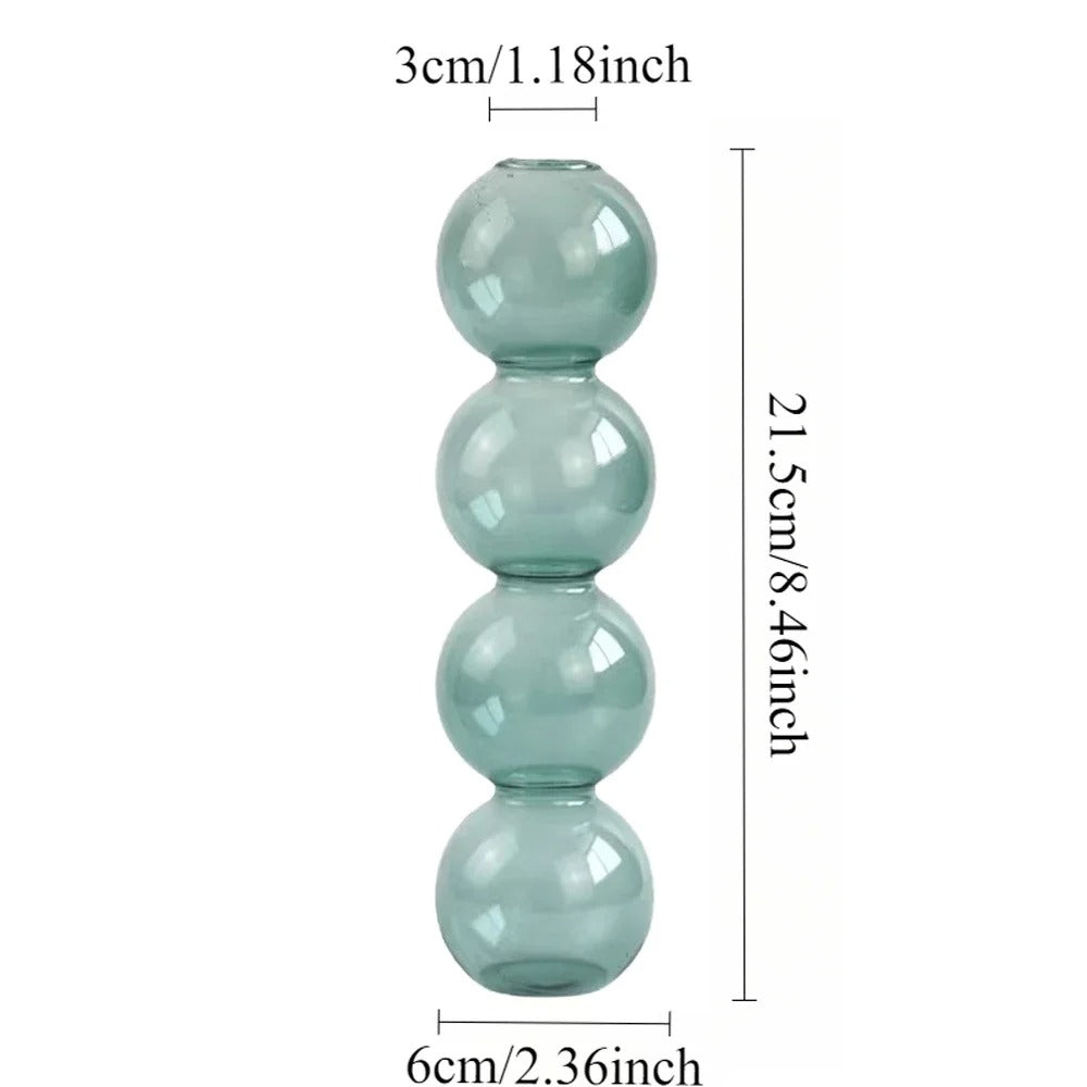 1PC Glass Bubble Vase Creative Colorful Vase Funny Spherical Art Flower Arrangement Container Home Desktop Ornaments Crafts