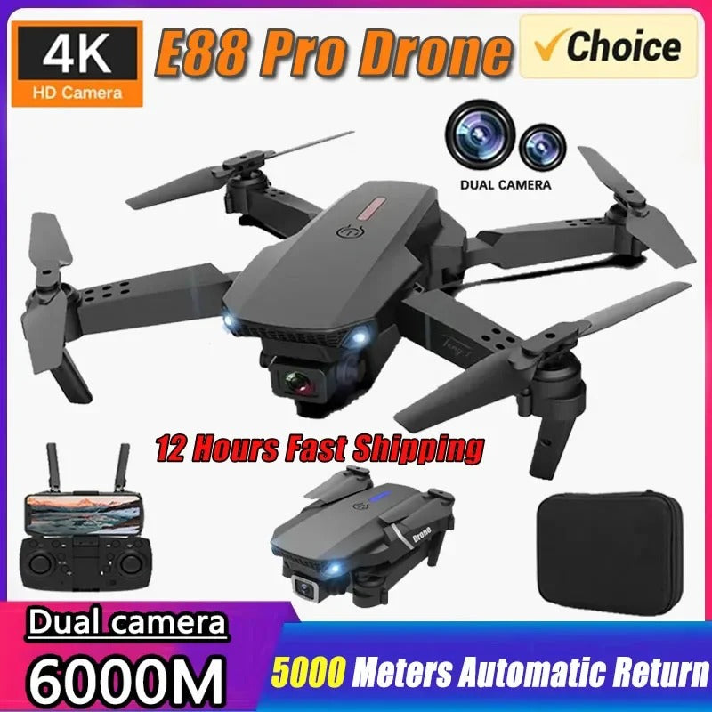 Digi E88 Pro Drone with HD Camera, Foldable & Lightweight, Altitude Hold