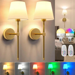Wireless Rechargeable Wall Lamp with Remote Control - 10 Colors