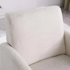 Modern Beige Accent Chair - Single Sofa with Rose Gold Metal Legs