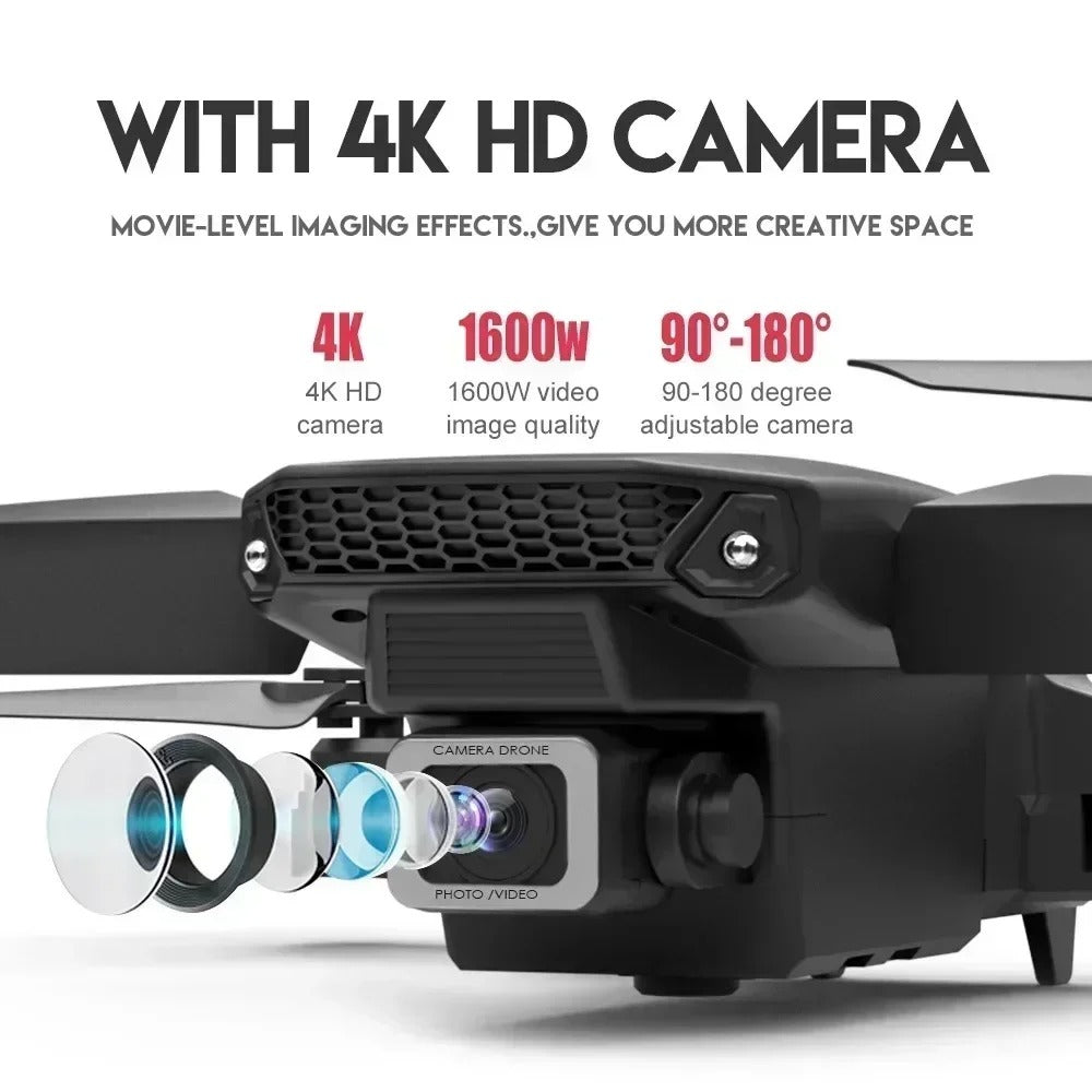 Digi E88 Pro Drone with HD Camera, Foldable & Lightweight, Altitude Hold